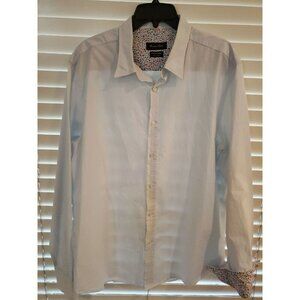 Massimo Dutti Mens Pinstriped Button Down Shirt Size XXL
